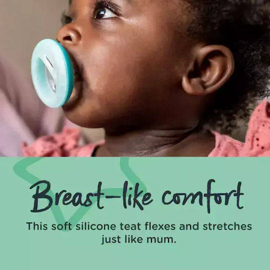 Tommee Tippee Breast Like Ορθοδοντικές Πιπίλες Σιλικόνης Νυκτός για 0-6 μηνών 2τμχ
