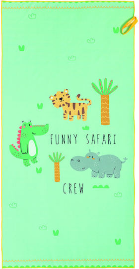 Nima Kids Beach Towel 70x140 Funny Safari Green