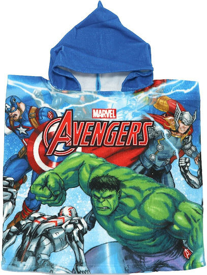 Marvel Comic Books Παιδικό Πόντσο Θαλάσσης Avengers Μπλε
