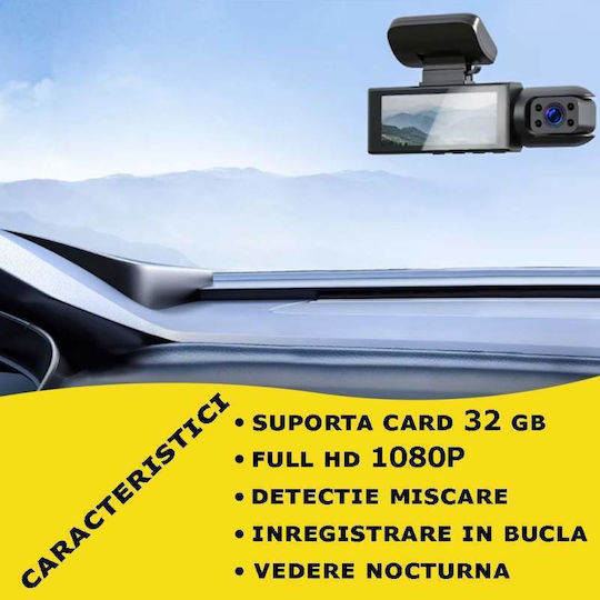 Set Camera DVR Auto 1080P cu Ecran 3.16" pentru Parbriz & Camera de Marsarier