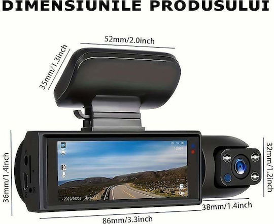 Set Camera DVR Auto 1080P cu Ecran 3.16" pentru Parbriz & Camera de Marsarier