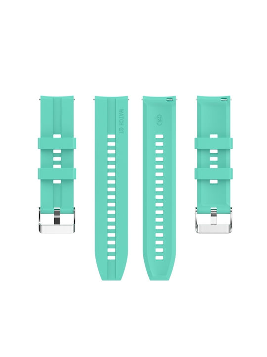 Huawei Watch GT 3 46mm/GT 22mm Runner Silbernes Silikonverschluss-Uhrenarmband Aurora Blau