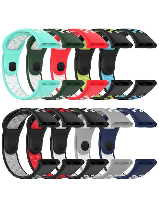 Redmi Watch 3 Sports Λουράκι Ρολογιών Σιλικόνης Δύο Χρωμάτων Μαύρο+πράσινο