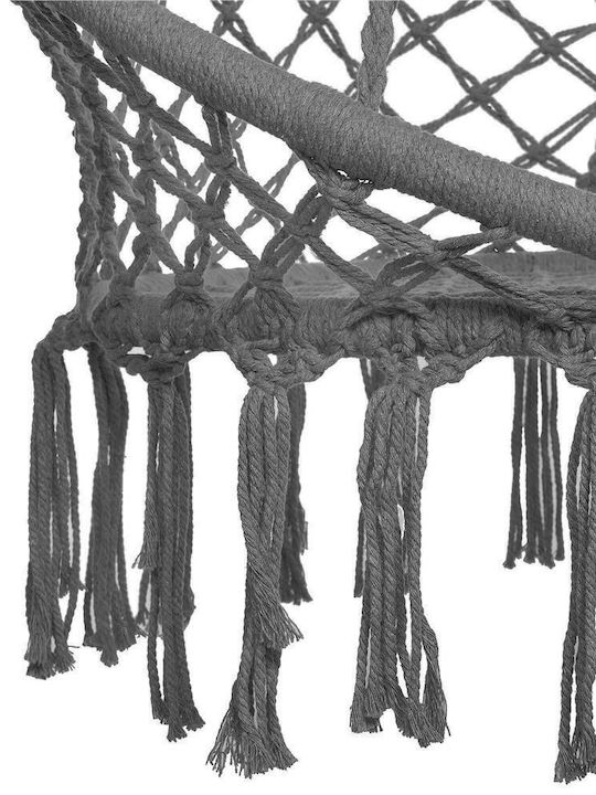 Leagăn suspendat fotoliu cu pernă material textil Gri Rezistență până la 150kg