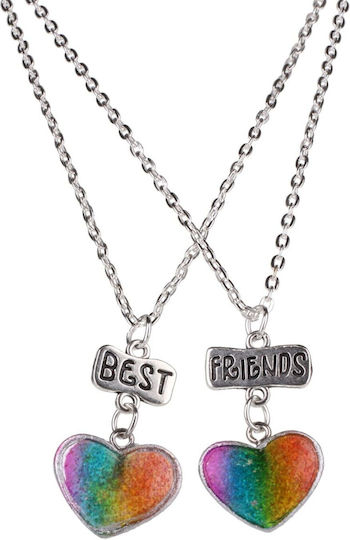 Gama Brands Best Friends Necklaces Multi Colour Split Heart Παιχνίδι Κόσμημα