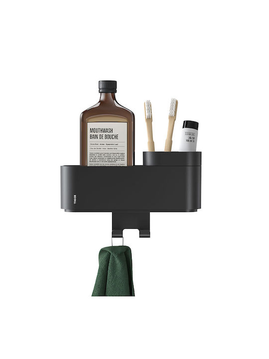 TIGER Wall Mounted Bathroom Shelf Plastic 10.8x24.9x15.7cm Black