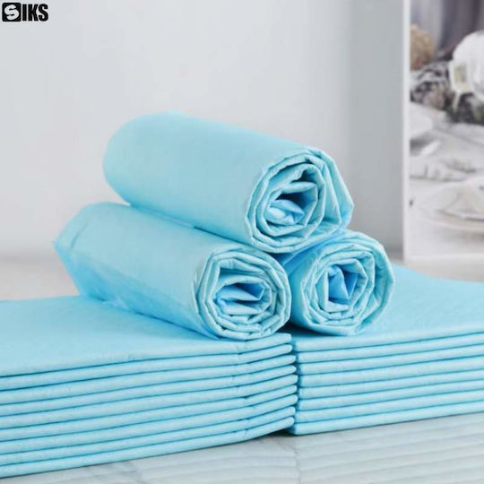 Set 20 de tampoane absorbante igienice tip scutec pentru câini, pisici și alte animale de companie, 5 straturi, 60x90 cm, albastru alb