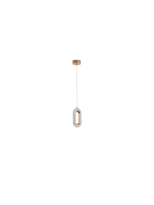 Eurolamp Hanging Ceiling Light Gold LED with Warm White Light 12x125x24cm
