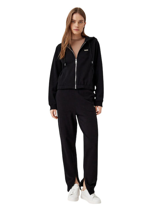 Women's Sweatshirt Jacket Hooded Black