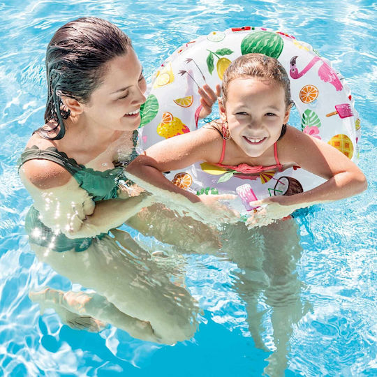 Intex Lively Print Kids' Swim Ring with Diameter 51cm. for 4-6 Years Old Watermelon-Flamingo-Ice Cream
