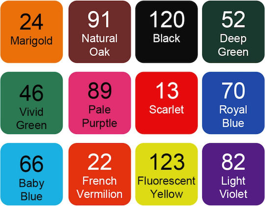 Tpster Drawing Markers Thick Thin Set 12pcs