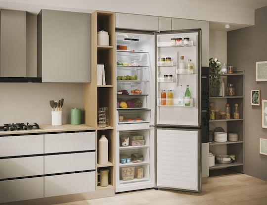 Candy Ψυγειοκαταψύκτης 409lt NoFrost Υ205xΠ59.5xΒ66.7εκ. Inox ECN2CQTEX206