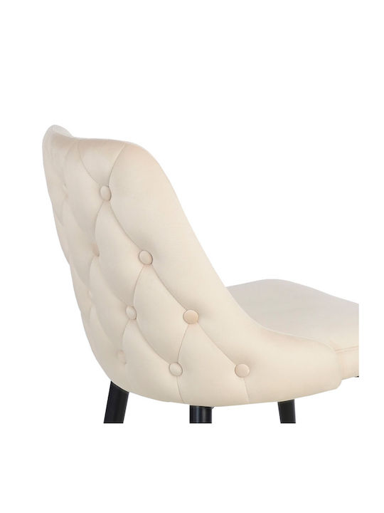Zedna Dining Room Velvet Chair Beige Velvet 51x58x84cm