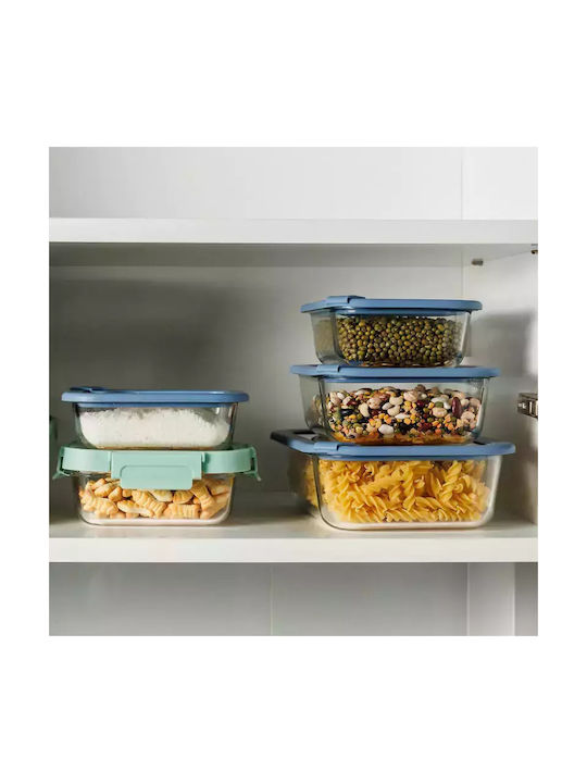 Estia Microwave Glass Lunch Box Colorseal Blue 1520ml