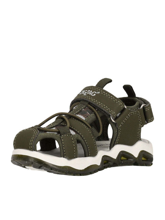Kids' Sandals with Hoop & Loop Closure and Lights Green