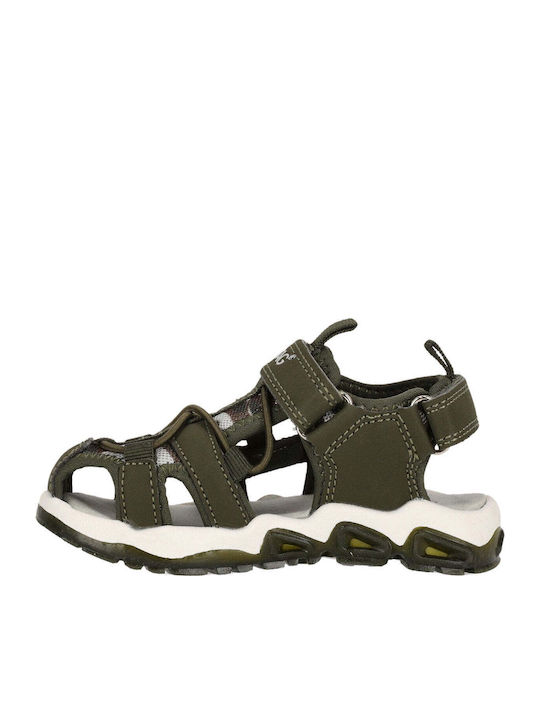 Kids' Sandals with Hoop & Loop Closure and Lights Green