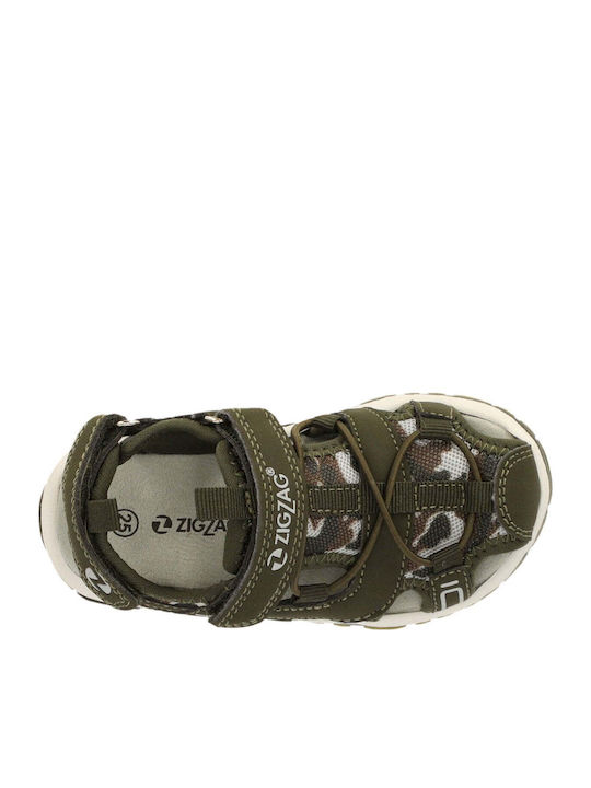 Kids' Sandals with Hoop & Loop Closure and Lights Green