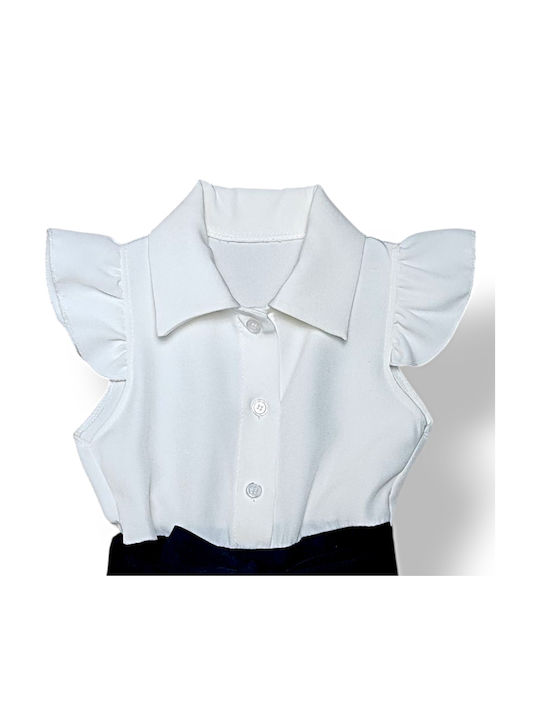 Kids' Fabric Jumpsuit Shorts/Bermudas Black With White