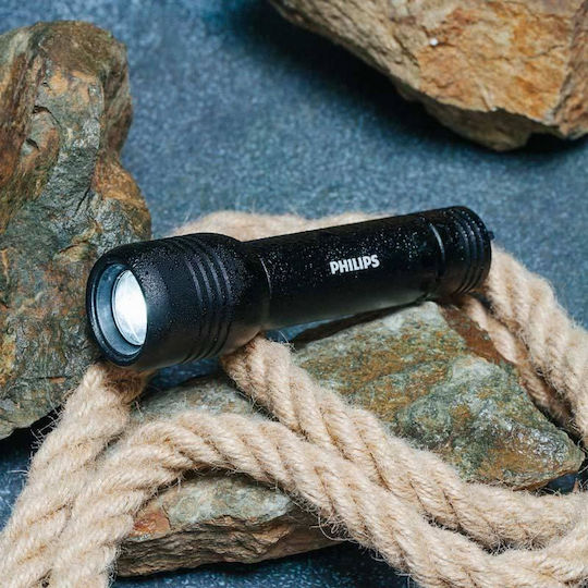 Philips Lumină de lucru și de sit, cu baterie Lanternă LED IPX4 cu Luminozitate Maximă 400lm Negru