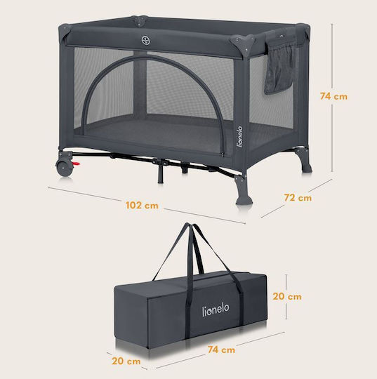 Lionelo Laura Playpen 2 Levels with Mattress Gray 102x72cm