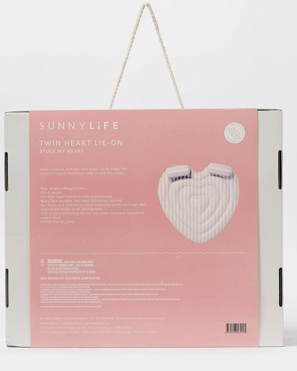 Sunnylife Heart Lie-on Inflatable Mattress for the Sea Pink
