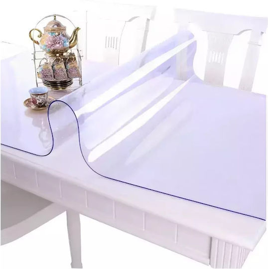 Față de masă transparentă din silicon Abyz 0,60 X 100 cm grosime 1,2 mm aspect de sticlă protecție ideală a suprafeței decor elegant
