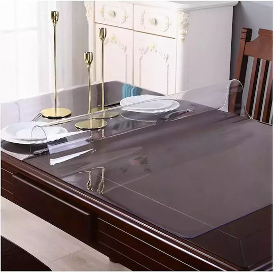 Față de masă transparentă din silicon Abyz 0,60 X 100 cm grosime 1,2 mm aspect de sticlă protecție ideală a suprafeței decor elegant