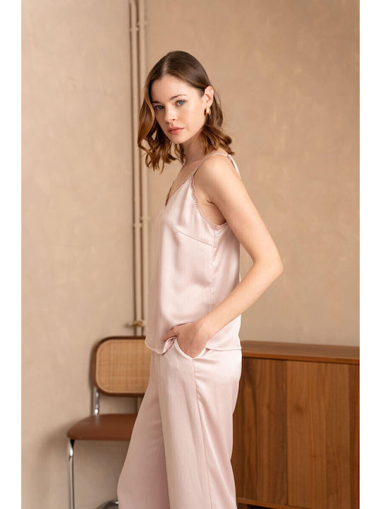 Damen Bluse Ärmellos Pink