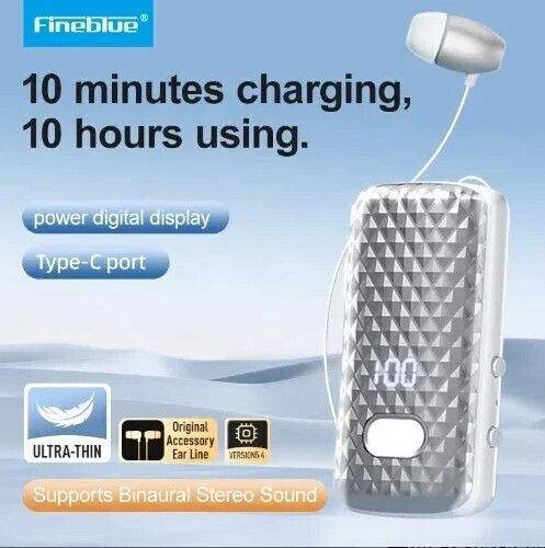 Fineblue F588 In-ear Bluetooth Handsfree Ακουστικό Πέτου Μαύρο