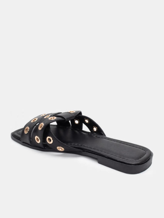 Women's Flat Sandals in Black Color