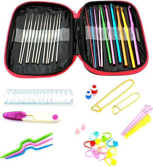 50-Piece Crochet Set In Eco-Leather Case A Perfect Gift For Crochet Embroidery Enthusiasts