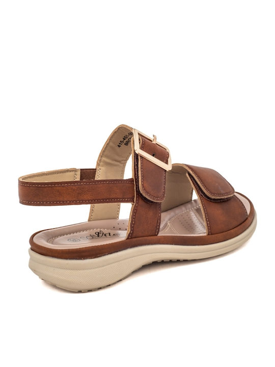 Flache Sandalen für Damen in Braun Farbe