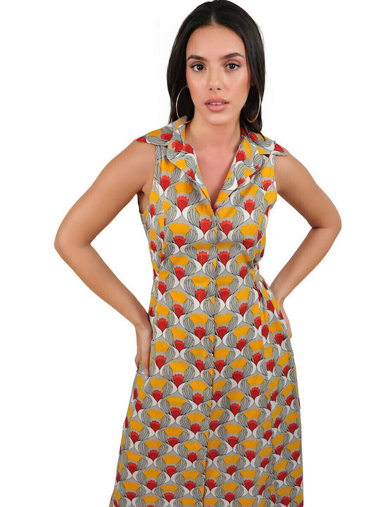 Summer Maxi Shirt Dress Yellow