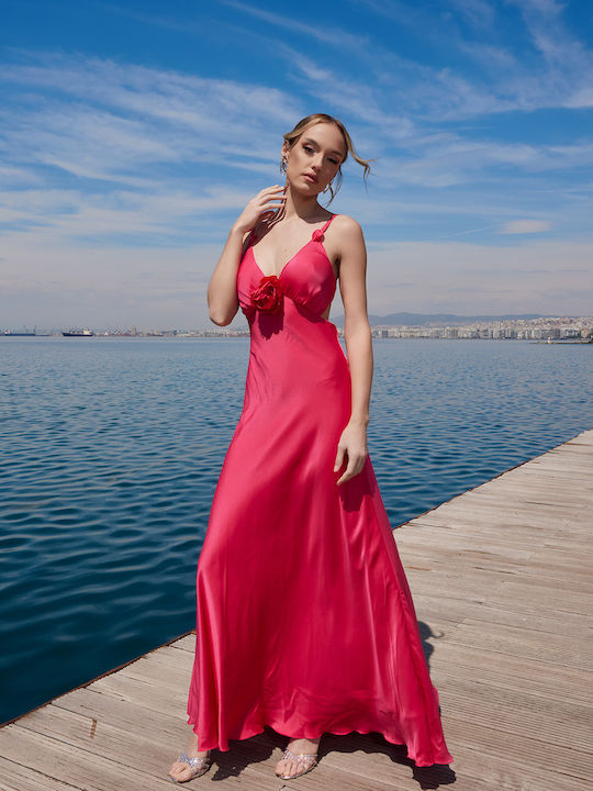 Sommer Maxi Abendkleid Offener Rücken Rot