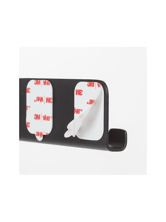 TIGER Wall-Mounted Bathroom Hook with 4 Positions ​15.4x15.5cm Black