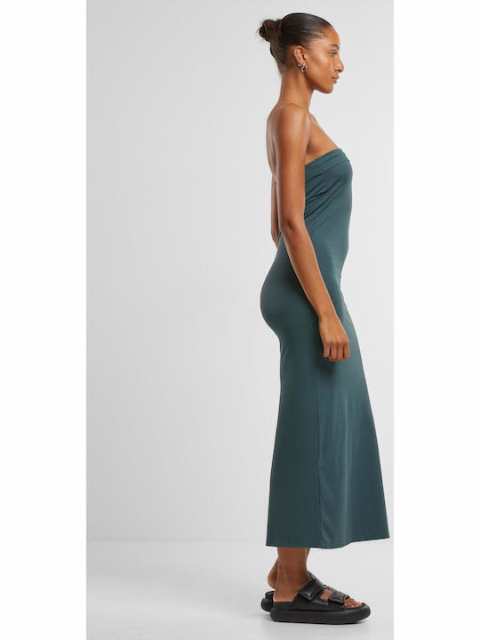 Sommer Midi Kimonoförm Dress Bottlegreen