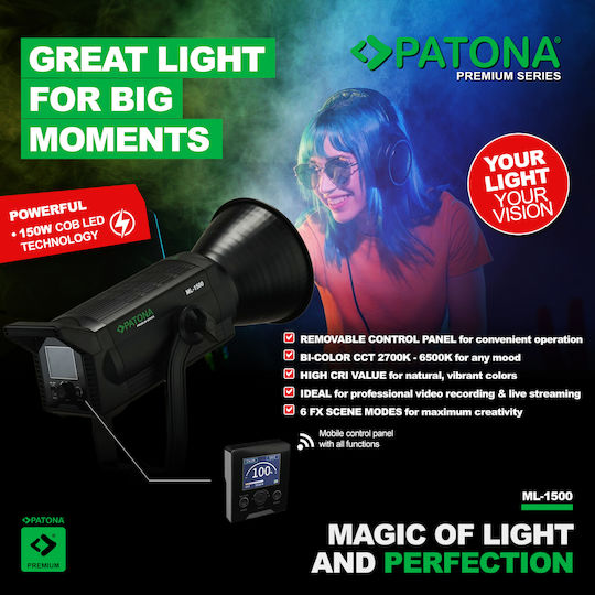Led Professional Photo Light Video Light Led 150w Cob Ml-1500 Patona Premium