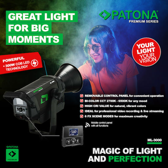 Led Professional Photo Light Video Light Led 300w Cob Ml-3000 Patona Premium