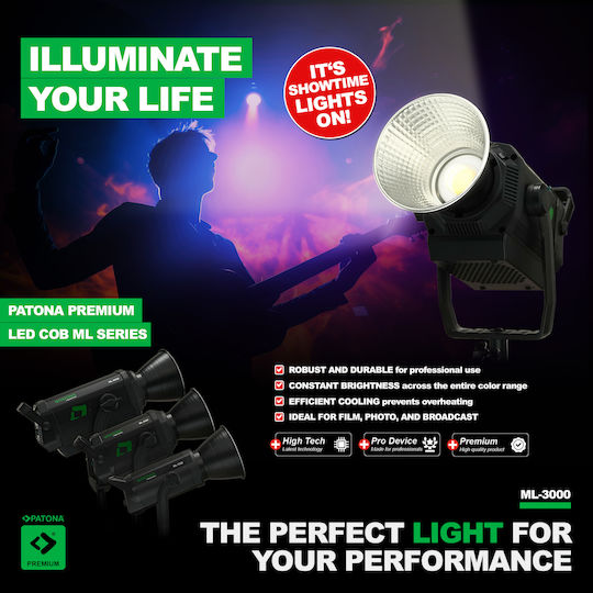 Led Professional Photo Light Video Light Led 300w Cob Ml-3000 Patona Premium