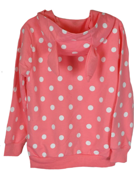 Kinderstrickjacke mit Kapuze fuchsia