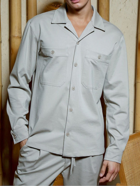 Μακρυμάνικo Overshirt Cream, Ecru