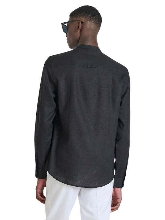 Shirt Long-sleeved Linen Shirt Black