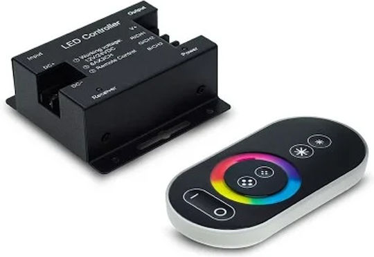 Wireless RGB Controller Touch Remote RF LED Strips DC 12V 24V 24A ZY-2430 Black