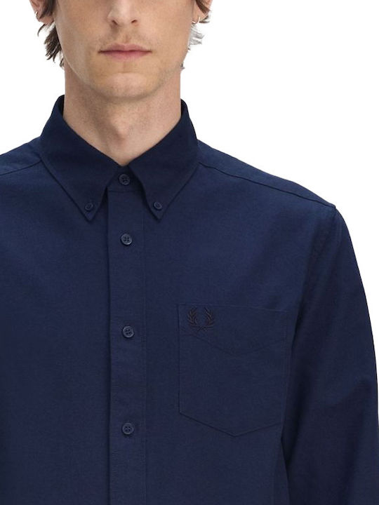 Langärmlig Baumwolle Hemd Tennis Blue