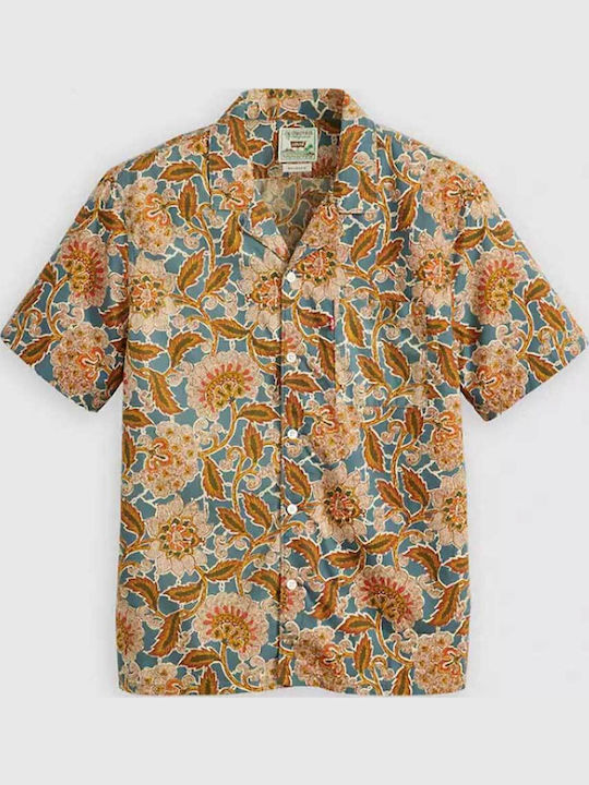The Sunset Camp Short-sleeved Shirt in Wide Line Floral Multi Colour