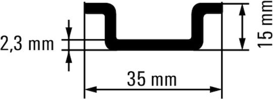 Weidmüller Ts 35x15/2.3 2m Cu Bk Релса Din Тип Медна Масивна Незавършена 35 X 15 мм 1 м 2 Броя