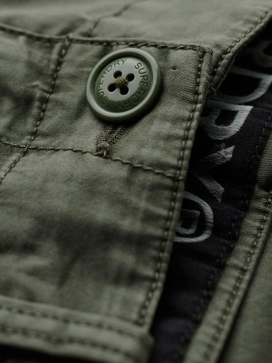 Damen Stoff Cargo Hose in Geradem Schnitt Grün