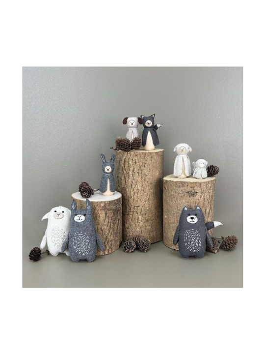 Synchronia Decorative Dog made of Wood 7x3x3.5cm 1pcs