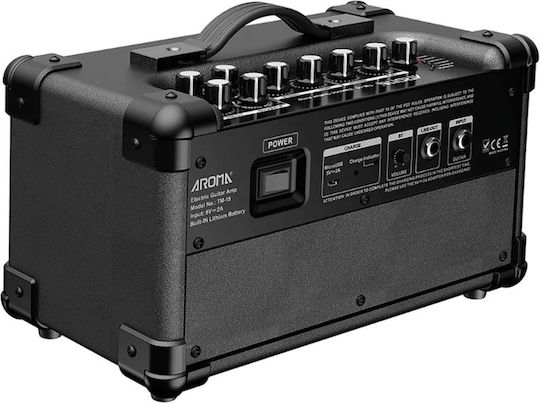 Aroma Tm15 Ενισχυτής Ηλεκτρικής Κιθάρας 15 Watt Mε Bluetooth Επαναφορτιζόμενη Μπαταρία