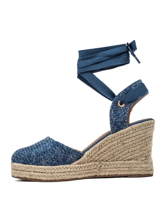 Damenplattformen im Espadrilles-Stil Blau